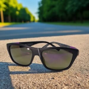 Purple Accent Black Mirrored Sunglasses