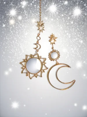 Celestial Sun Moon Stars Universe Earrings