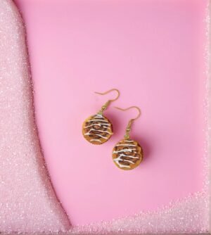 Cinnamon Roll Iced Handmade Earrings