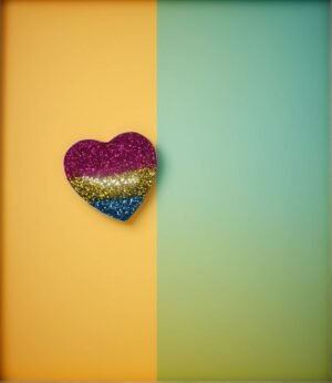 Rainbow Glitter Heart Resin Pin