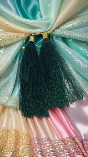 Deep Green Tassel Drop Earrings Gorgeous