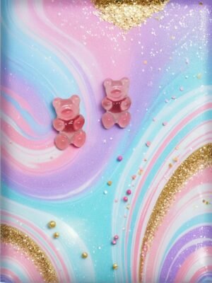 BubbleGum Pink Kawaii Cute Gummy Bear Stainless Stud Earrings