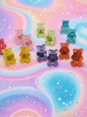 Candy Kawaii Cute Gummy Bear Stainless Stud Earrings