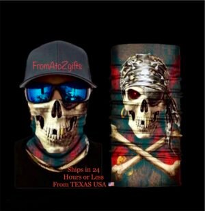Skull & CrossBones Pirate 16 n 1 Neck Gaiter Face Covers Dust Mask Biker Rag