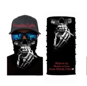 Smoking Skeleton 16 n 1 Neck Gaiter Face Covers Dust Mask Biker Rag