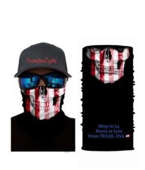 Stars & Stripes Skull 16 n 1 Neck Gaiter Face Cover Dust Mask Biker Rag