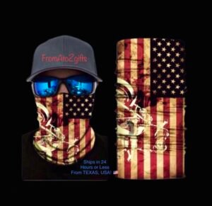Biker Stars & Stripe 16 n 1 Neck Gaiter Face Covers Dust Mask Biker Rag
