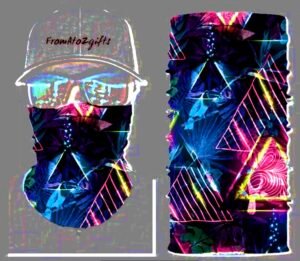 Geometric Print 16 n 1 Neck Gaiter Face Cover Dust Mask Biker Rag Trippy