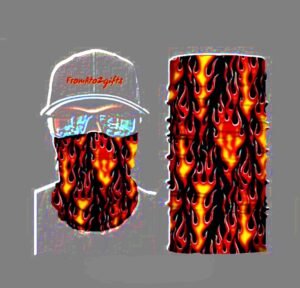 Fire Flame 16 n 1 Neck Gaiter Face Cover Dust Mask Biker Rag 90s Aesthetic
