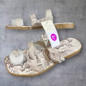 Marylin Slides Sandals Faux Snake Skin Pattern Wide Width Flats