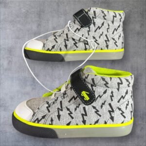 Lightning Toddler High Top Belmont Sneakers Textured Bottom for Grip